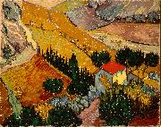 Vincent Van Gogh Landscape with House and Ploughman oil painting reproduction